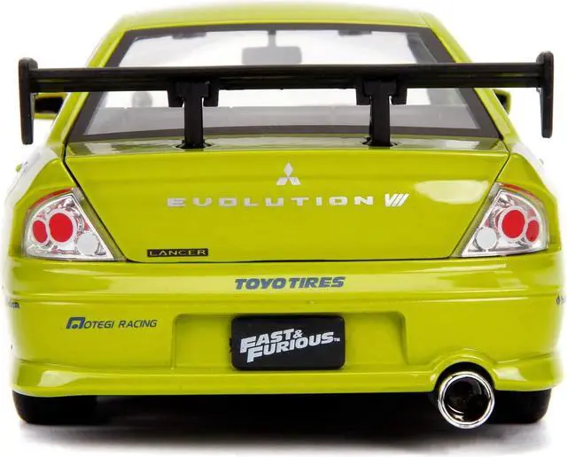 Alt view image 12 of 16 - Brian's Mitsubishi Lancer Evolution VII "The Fast and the Furious" Movie 1/24 Diecast Model Car by Jada