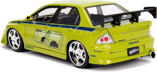 Alt view image 15 of 16 - Brian's Mitsubishi Lancer Evolution VII "The Fast and the Furious" Movie 1/24 Diecast Model Car by Jada