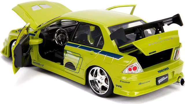 Alt view image 11 of 16 - Brian's Mitsubishi Lancer Evolution VII "The Fast and the Furious" Movie 1/24 Diecast Model Car by Jada