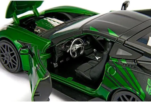 Alt view image 7 of 11 - 2016 Chevrolet Corvette Crosshairs Green From "Transformers" Movie 1/24 Diecast Model Car by Jada Metals