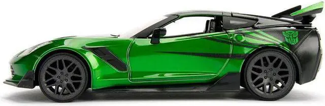 Alt view image 8 of 11 - 2016 Chevrolet Corvette Crosshairs Green From "Transformers" Movie 1/24 Diecast Model Car by Jada Metals