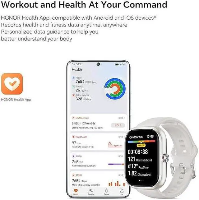 Alt view image 3 of 5 - HONOR CHOICE Haylou Watch 1.95" AMOLED 120 Workout Modes White