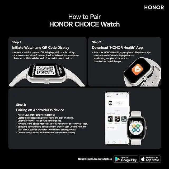 Alt view image 5 of 5 - HONOR CHOICE Haylou Watch 1.95" AMOLED 120 Workout Modes White
