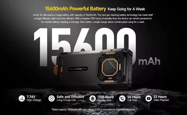 Alt view image 4 of 4 - Ulefone Armor 26 Ultra 6.78" (12+12)/512GB 15600mAh 200MP Rugged Phone