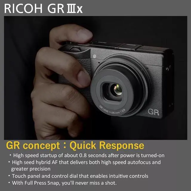 Alt view image 3 of 5 - Ricoh GR IIIx Digital Compact Camera 24MP 40mmF 2.8 Lens (in The 35mm)