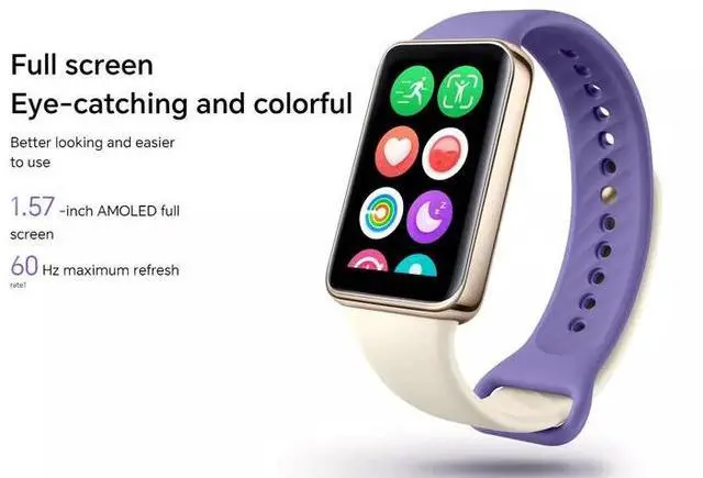 Alt view image 2 of 2 - HONOR Band 9 GLOBAL VERSION 1.57" AMOLED 14Days Battery Smart Watch Purple