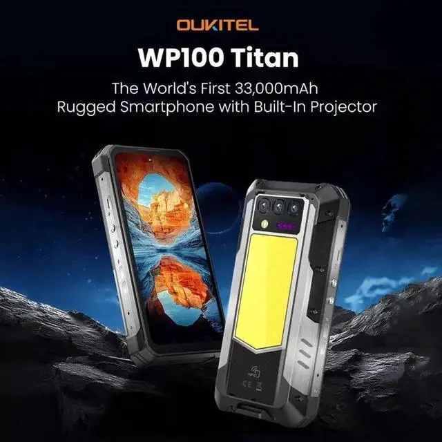 Main image of Oukitel WP100 Titan 5G 6.8"120Hz 16/512GB DLP Projector 33000mAh Rugged