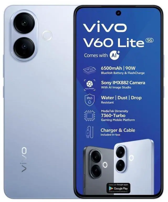 Main image of VIVO V60 Lite 5G 6.77"AMOLED 12+12/256GB D7360 Global Version 6500mAh - Blue