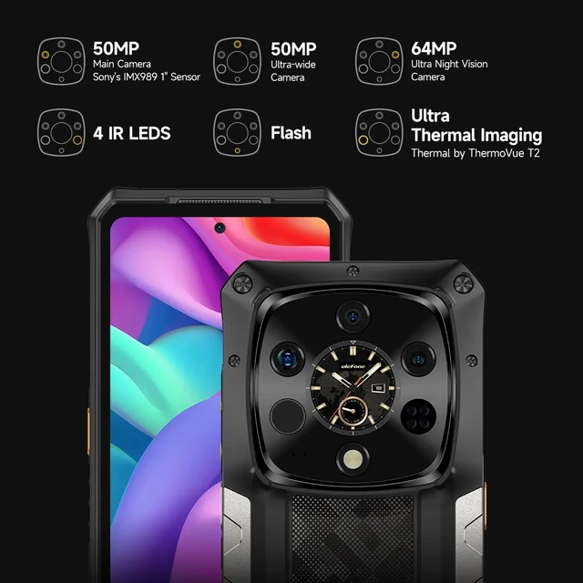 Alt view image 4 of 7 - Ulefone Armor 28 Ultra Thermal Version 5G Rugged Phone 16GB/1TB 6.67" By Fedex