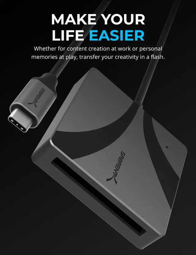 Alt view image 2 of 6 - SABRENT USB Type C CFast 2.0 Card Reader [CR-CF20]