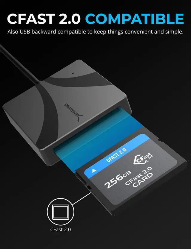 Alt view image 4 of 6 - SABRENT USB Type C CFast 2.0 Card Reader [CR-CF20]