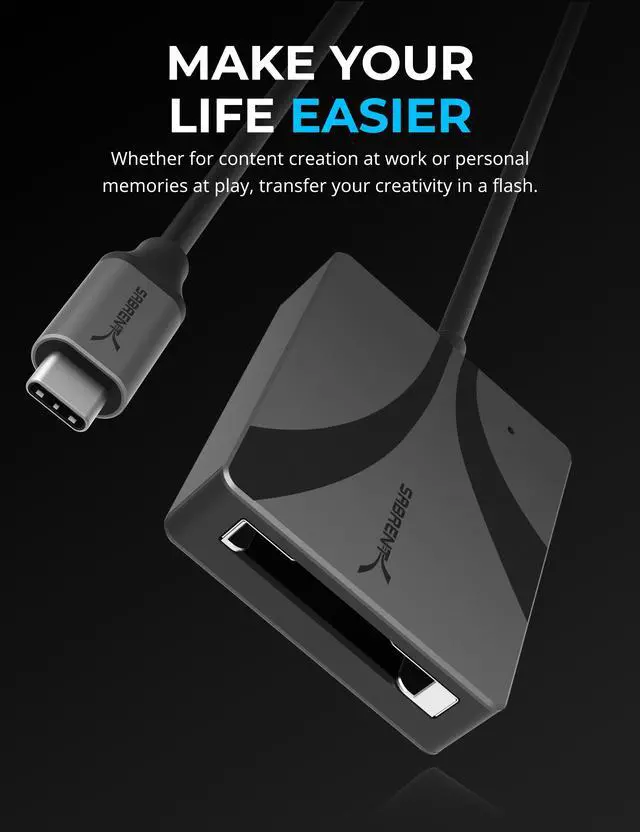 Alt view image 3 of 6 - SABRENT USB Type C CFexpress Type B Card Reader [CR-CFXB]