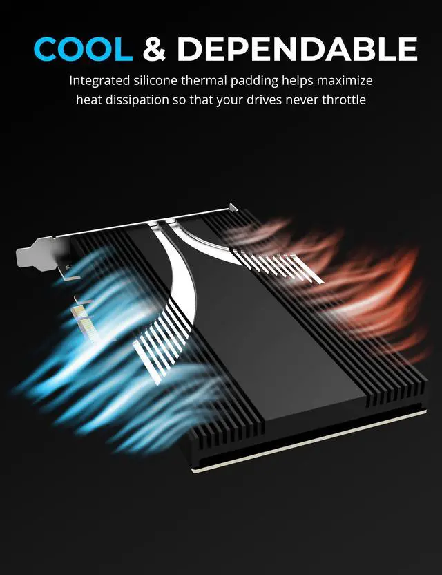 Alt view image 4 of 7 - SABRENT 4-Drive NVMe M.2 SSD to PCIe 3.0 x4 Adapter Card [PC-P3X4]