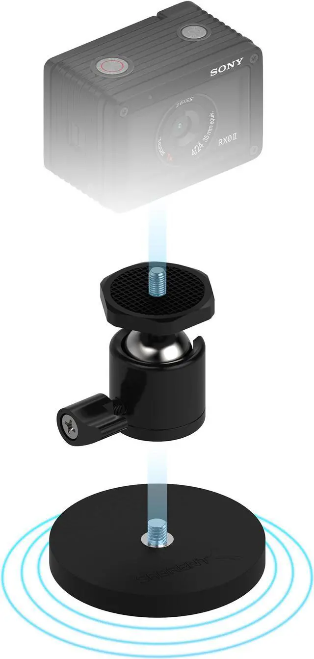 Alt view image 8 of 8 - SABRENT Rubber-Coated Magnetic Mount for Action Cam and Small Cameras (CS-MG66)