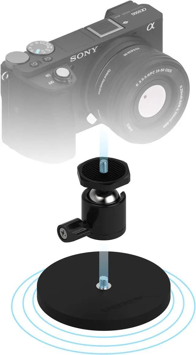 Alt view image 9 of 9 - SABRENT Rubber-Coated Magnetic Mount for Action Cam / Cameras and Small DSLR (CS-MG88)