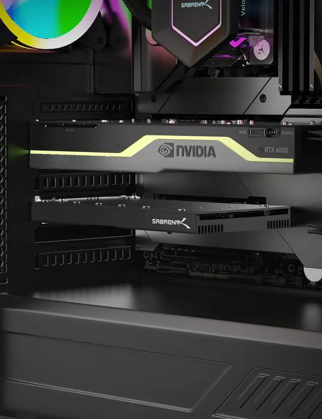 Alt view image 6 of 7 - SABRENT 4-Drive NVMe SSD to PCIe 4.0 X 16 Adapter Card with Active Cooling [EC-P4BF]