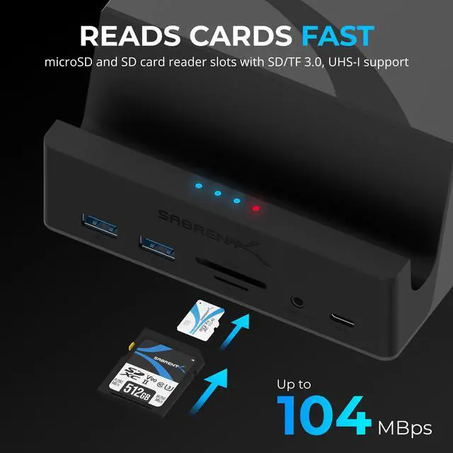 Alt view image 4 of 7 - SABRENT USB-C Universal Docking Station, Dual Monitor Displaylink Dock for Laptops, Ultrabooks, Chromebooks, MacBooks, iPads, Tablets & Smartphones (DS-UICA)