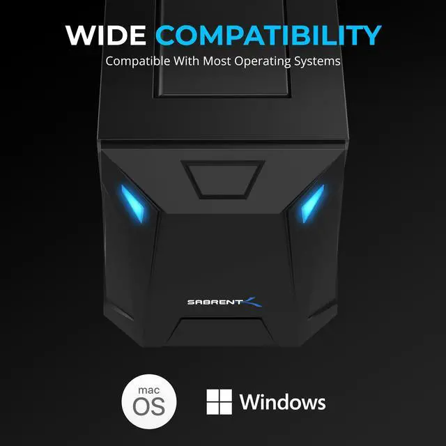 Alt view image 6 of 6 - SABRENT USB-C Hard Drive Docking Station, 2.5"/3.5" Inch SATA SSD & HDD Tool Free 10Gbps Docking Station, Hot Swappable, Supports 20TB Drives, for Windows and Mac (DS-UC1B)