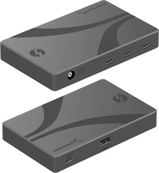 Alt view image 2 of 7 - SABRENT Thunderbolt 4 Hub with 60W Charging for Laptops, USB-C Dock, Supports 2X 4K 60Hz Monitors or 1x 4K 144Hz, 5K/6K/8K@60Hz (DSC) Monitor,15.7" Certified TB4 Cable Included (HB-TBT4)