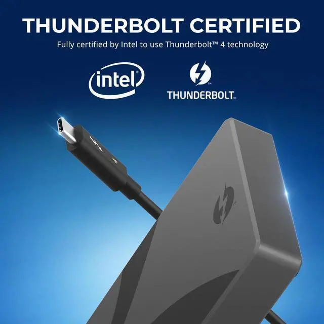 Alt view image 7 of 7 - SABRENT Thunderbolt 4 Hub with 60W Charging for Laptops, USB-C Dock, Supports 2X 4K 60Hz Monitors or 1x 4K 144Hz, 5K/6K/8K@60Hz (DSC) Monitor,15.7" Certified TB4 Cable Included (HB-TBT4)