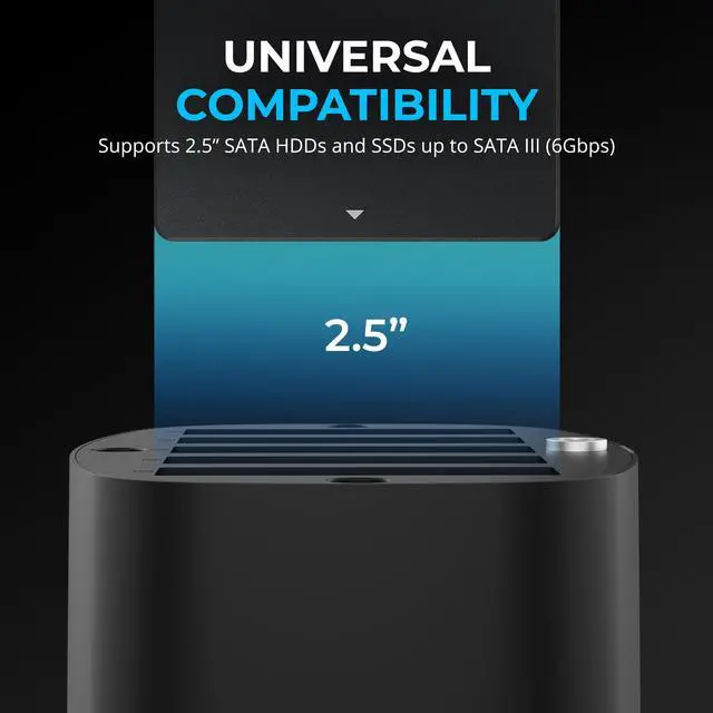 Alt view image 4 of 7 - SABRENT 5-Bay USB-C Docking Station for 2.5 SATA HDDs and SSDs with Built-in Cooling Fan (DS-5R15)