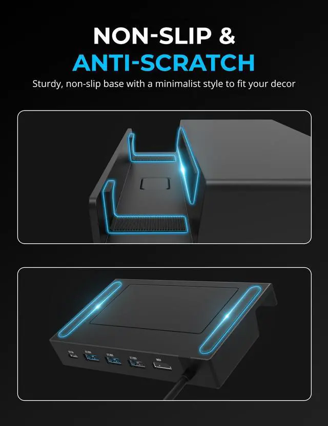 Alt view image 5 of 7 - SABRENT Docking Station Compatible with Steam Deck, 7-in-1 Steam Deck Dock with M.2 SSD Slot,  HDMI 2.0 4K@60Hz, Gigabit Ethernet, Dual USB-A 3.2 and Single USB 2.0 Ports with 90W USB-C Charging Port