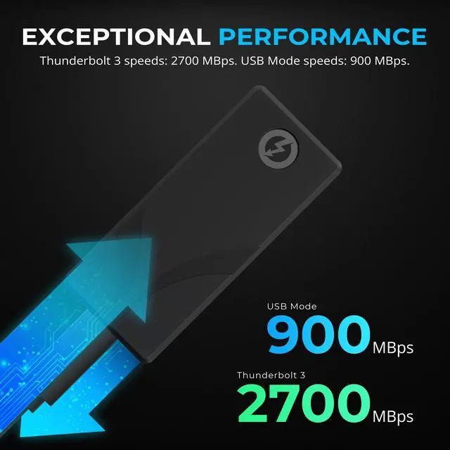 Alt view image 4 of 9 - SABRENT 1TB Rocket Nano XTRM External SSD, USB 3.2 / Thunderbolt 3, Speeds Up to 2700MBp (SB-XTMN-1TB)