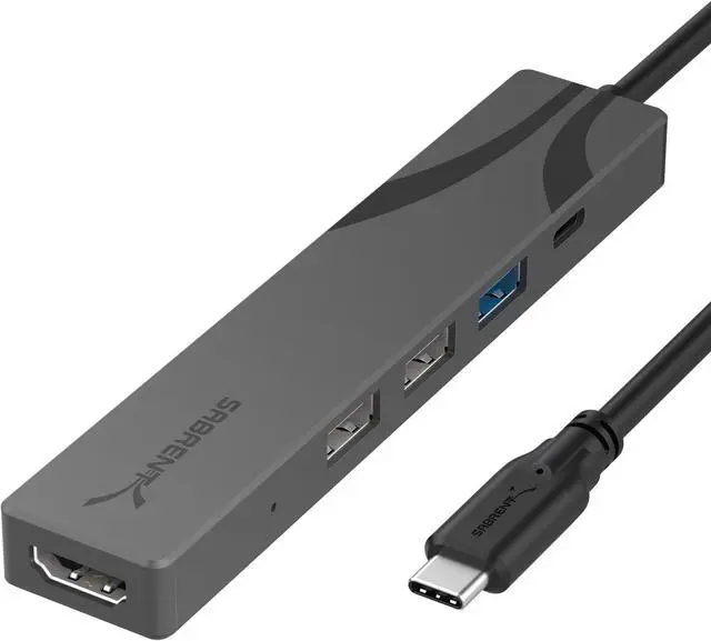 Main image of SABRENT Multi-Port USB-C Hub with Power Delivery and HDMI Out, 3 USB A Ports [HB-SHPU]
