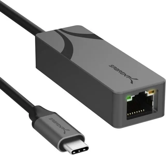 Main image of SABRENT USB C to 2.5 Gbps Ethernet Adapter, USB C to Gigabit Ethernet Adapter, Aluminum Portable USB C Adapter, for MacBook Pro, MacBook Air, iPad Pro 2018 and Later (NT-25GA)