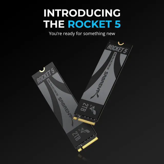 Alt view image 2 of 7 - SABRENT Rocket 5 2TB Advanced Performance Internal M.2 PCIe GEN 5 14GB/s X4 NVMe SSD (SB-RKT5-2TB)