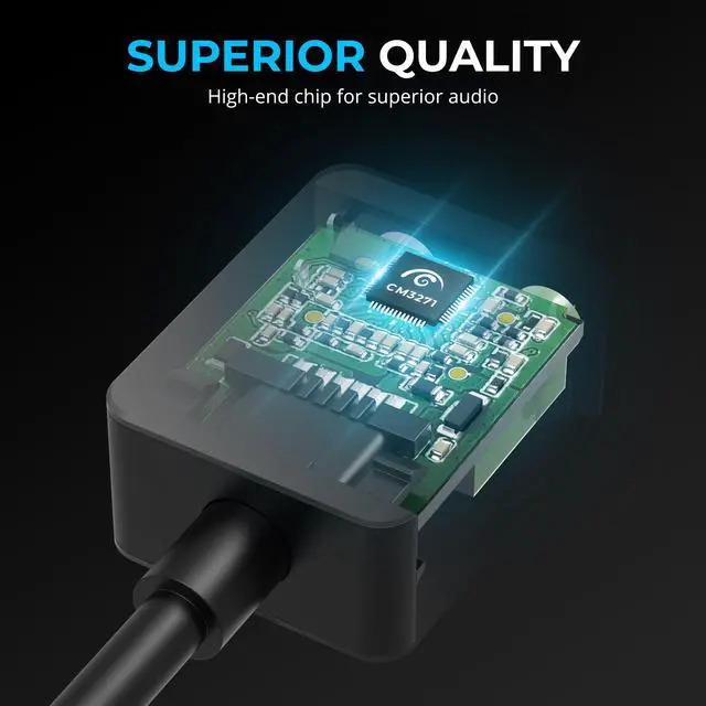 Alt view image 6 of 7 - SABRENT USB Type-C Audio Adapter with 24-Bit/96KHz Hi-Res Sound, Dual 3.5mm Jacks for Mic & Stereo, Aluminum Body, Plug-and-Play  Compatible with Headsets, Laptops, Desktops, Smartphones & Tablets (A