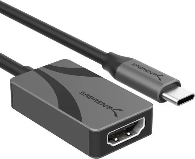 Main image of SABRENT 4K USB Type-C to HDMI Adapter - Plug-and-Play, 4K@60Hz, HDR10/Dolby Vision Support, Compatible with Laptops, Tablets, Smartphones, and Gaming Devices - Portable Aluminum Design (DA-CH4K)