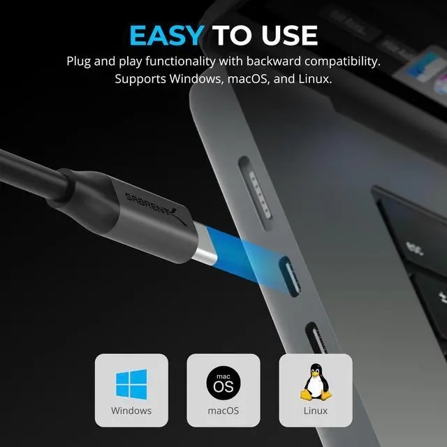 Alt view image 5 of 7 - SABRENT 4K USB Type-C to HDMI Adapter - Plug-and-Play, 4K@60Hz, HDR10/Dolby Vision Support, Compatible with Laptops, Tablets, Smartphones, and Gaming Devices - Portable Aluminum Design (DA-CH4K)