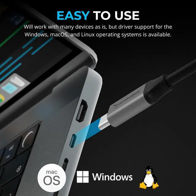 Alt view image 5 of 7 - SABRENT USB Type-C to 5G Ethernet LAN Adapter  Aluminum Body, 5Gbps Multi-Gig LAN Speeds, Backward Compatible with 1GbE/2.5GbE, Bus-Powered, Durable, Plug-and-Play for USB-C Devices (NT-C5GA)