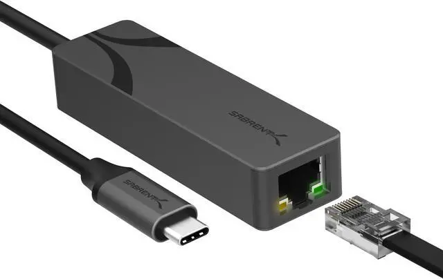 Alt view image 7 of 7 - SABRENT USB Type-C to 5G Ethernet LAN Adapter  Aluminum Body, 5Gbps Multi-Gig LAN Speeds, Backward Compatible with 1GbE/2.5GbE, Bus-Powered, Durable, Plug-and-Play for USB-C Devices (NT-C5GA)