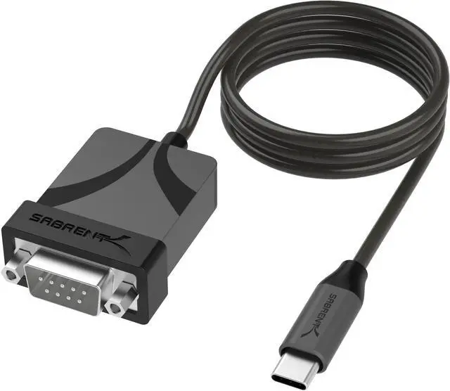 Main image of SABRENT USB-C to DB9 Serial RS-232 Adapter Cable 3FT, Prolific PL2303GS Chipset, USB 2.0, 1bps-12Mbps Baud Rate, for POS Terminals, Modems, GPS, Industrial Devices (CB-D9C3)