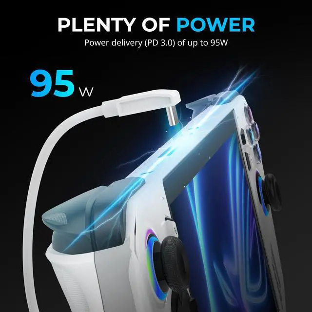 Alt view image 2 of 7 - SABRENT Docking Station for Asus ROG Ally, 6-Port USB Type-C, 4K@60Hz HDMI, 5Gbps USB Ports, Power Delivery, Compact Design for Gaming (DS-RA6P)