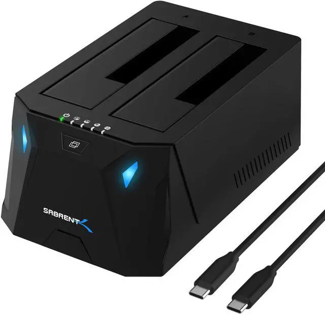 Alt view image 13 of 14 - sabrent usb type-c sata 2.5? & 3.5? dual bay hard drive docking station | offline cloning | up to 5gbps | tool-free installation (ec-ch2b)