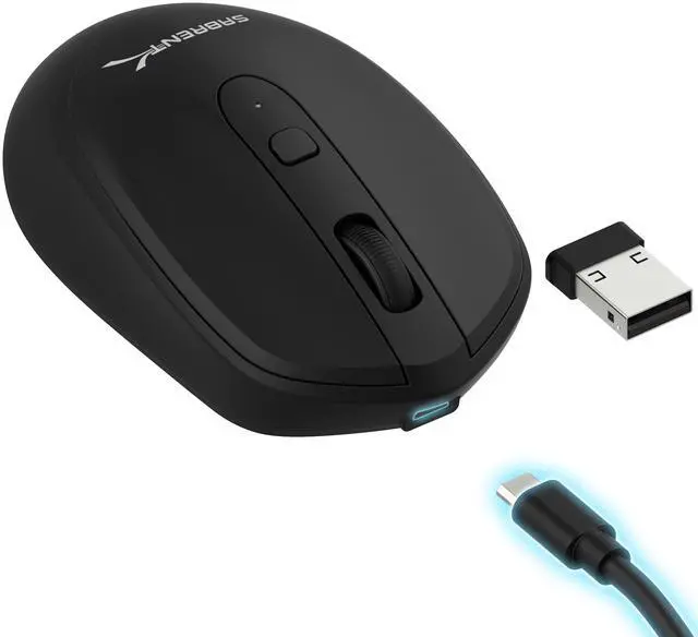 Alt view image 9 of 11 - Sabrent 2.4GHz Rechargeable Wireless Mouse with Adjustable Resolution (MS-RCWM)