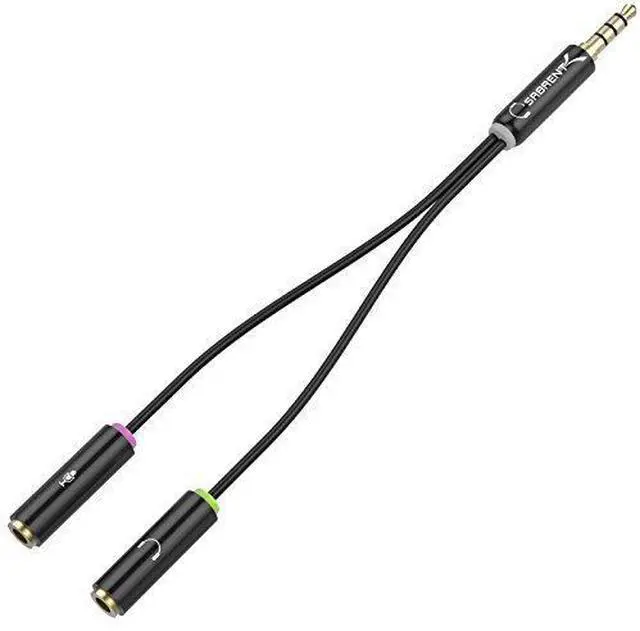 Alt view image 9 of 9 - Sabrent 3.5mm Headset Splitter Adapter Cable for headsets with Separate Headphone/Microphone Plugs (CB-AUHM)