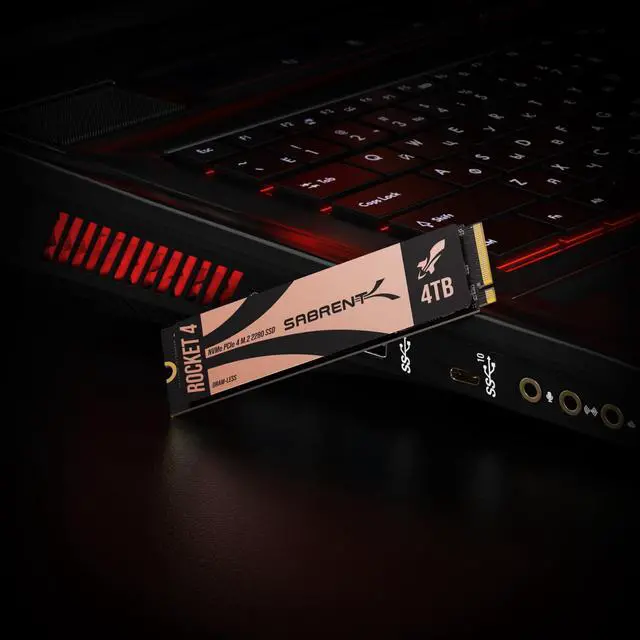 Alt view image 7 of 7 - SABRENT Rocket 4, 4TB PCIe 4.0 NVMe SSD  7400MB/s Read, 6400MB/s Write, Gen4 SSD for Desktops, Laptops, and PS5, High-Speed Performance with Low Heat, for Gaming and System Builders (SB-RKT4L-4TB)