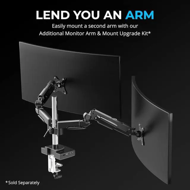 Alt view image 5 of 7 - SABRENT Thunderbolt 4 Docking Station with Monitor Desk Mount, Gas-Lift Arm, 4 USB Ports, UHS-II Card Reader, Gigabit Ethernet, HDMI, DisplayPort, 8K/4K, VESA Mount for Monitors up to 32 (DS-T4WA)