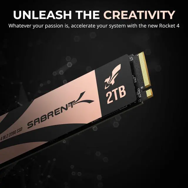 Alt view image 3 of 7 - SABRENT Rocket 4 2TB DRAM-LESS M.2 PCIe GEN 4 X4 NVMe SSD (SB-RKT4L-2TB)