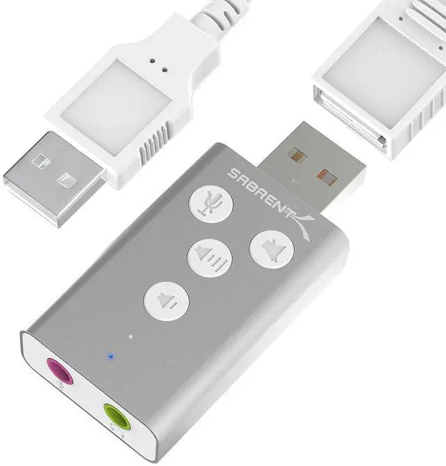 Alt view image 10 of 11 - SABRENT Aluminum USB External 3D Stereo Sound Adapter for Windows and Mac. Plug and Play No Drivers Needed. [Silver] (AU-DDAS)