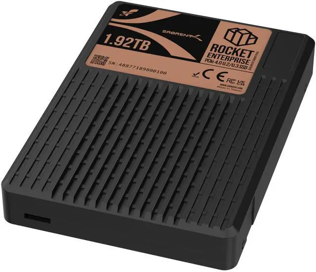 Main image of SABRENT Rocket Enterprise PCIe 4.0 U.2 NVMe 1.92TB SSD, High-Endurance Server Drive with Power Loss Protection, Up to 7,000MB/s, 1DWPD, E2E Protection, NVMe-MI, 2.5M MTBF (SB-P4U2-1920)