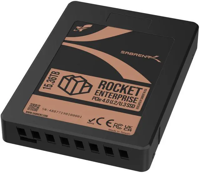 Main image of SABRENT Rocket Enterprise PCIe 4.0 U.2 15.36TB NVMe SSD, High-Endurance Server Drive with Power Loss Protection, Up to 7,000MB/s, 1DWPD, E2E Protection, NVMe-MI, 2.5M MTBF (SB-P4U2-15360)