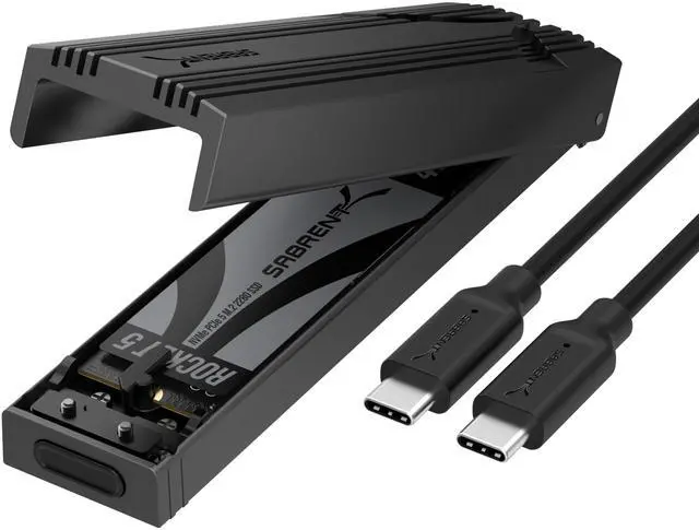 Main image of SABRENT USB 3.2 Type-C Tool-Free Enclosure for M.2 NVMe SSDs Only, 10Gbps Gen 2 USB C External Adapter for M.2 2230/2242/2260/2280 (Not SATA), Aluminum Alloy, Type-A Adapter Included (EC-PNVO)