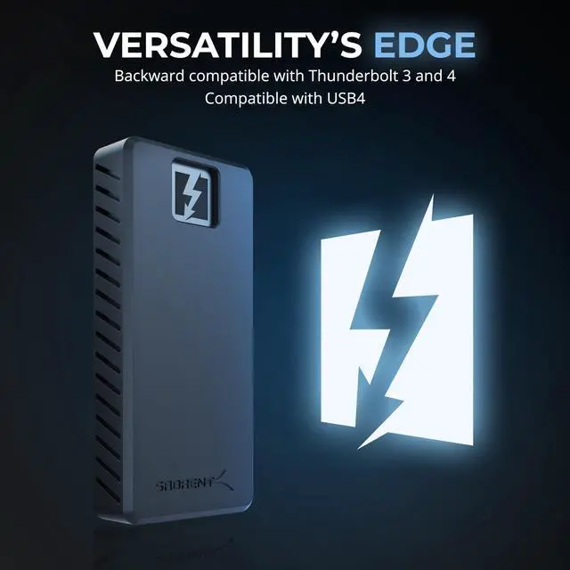 Alt view image 3 of 7 - SABRENT Rocket XTRM 5 2TB Thunderbolt 5 Portable SSD, 80Gbps Connection, Up to 64Gbps Transfer, Compatible with TB4 TB3 USB4 USB 3.2 20Gbps 10Gbps 5Gbps, Rugged Aluminum and Silicone (SB-XTM5-2TB)