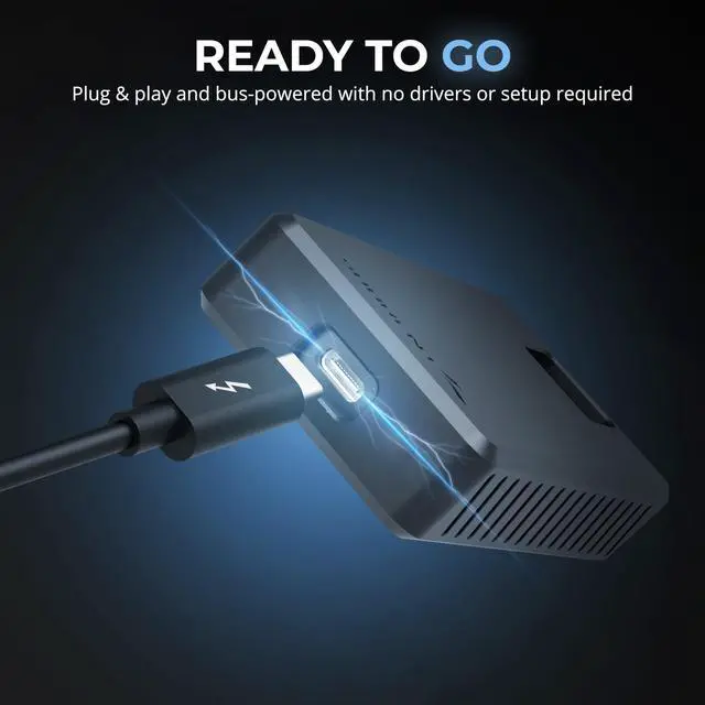 Alt view image 6 of 7 - SABRENT Rocket XTRM 5 2TB Thunderbolt 5 Portable SSD, 80Gbps Connection, Up to 64Gbps Transfer, Compatible with TB4 TB3 USB4 USB 3.2 20Gbps 10Gbps 5Gbps, Rugged Aluminum and Silicone (SB-XTM5-2TB)
