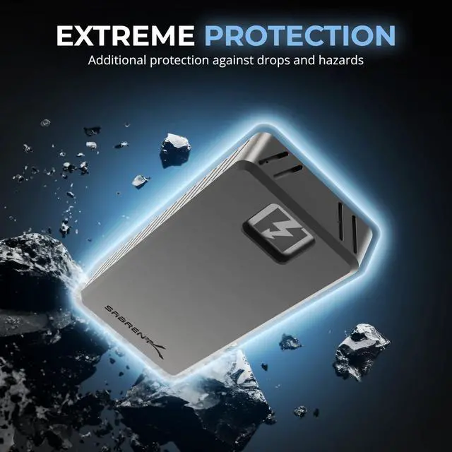 Alt view image 7 of 7 - SABRENT Rocket XTRM 5 2TB Thunderbolt 5 Portable SSD, 80Gbps Connection, Up to 64Gbps Transfer, Compatible with TB4 TB3 USB4 USB 3.2 20Gbps 10Gbps 5Gbps, Rugged Aluminum and Silicone (SB-XTM5-2TB)